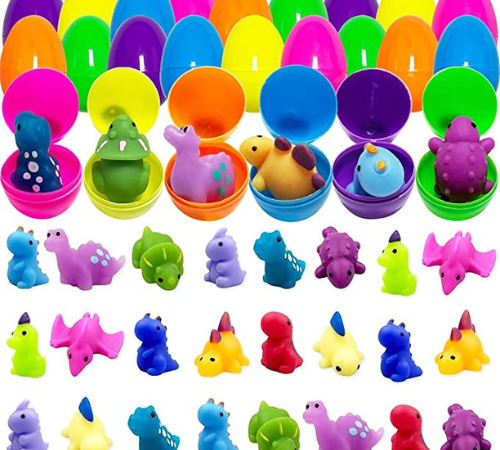 24-Count Plastic Prefilled Easter Eggs with Dinosaur Mochi Squishy Toys $12.99 (Reg. $17) – FAB Ratings! – 54¢ each