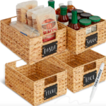 Set of 4 Water Hyacinth Pantry Baskets with Chalkboard only $39.99 shipped!