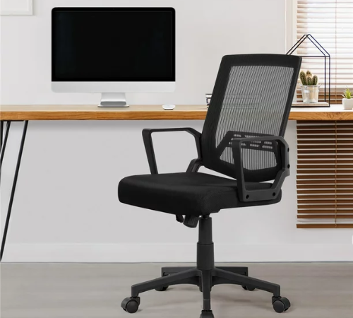 Stay comfortable and productive at work with Easyfashion Mid-Back Mesh Adjustable Ergonomic Computer Chair, Black $49.99 Shipped Free (Reg. $64)