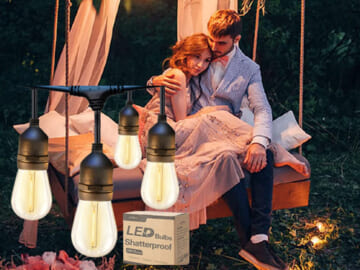 48-FT LED Outdoor String Lights $23.99 After Coupon (Reg. $40) – with Dimmable Edison Vintage Shatterproof Bulb