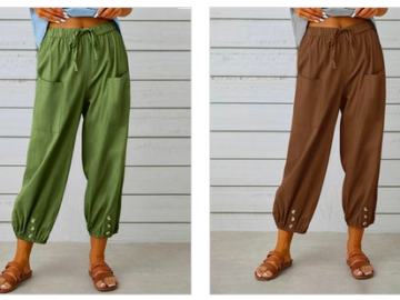 Drawstring Pocket Crop Pants