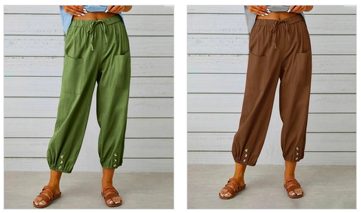 Drawstring Pocket Crop Pants