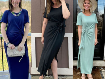 Tie Front Short Sleeve T Shirt Maxi Dress $13.39 After Code + Coupon (Reg. $30) + Free Shipping – 8 Colors, S-2XL