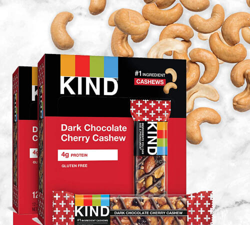 24-Count KIND Nut Bars, Dark Chocolate Cherry Cashew $17.29 (Reg. $28.44) – 72¢/1.4 Ounce Bar – Gluten Free, Low Glycemic Index, 4g Protein