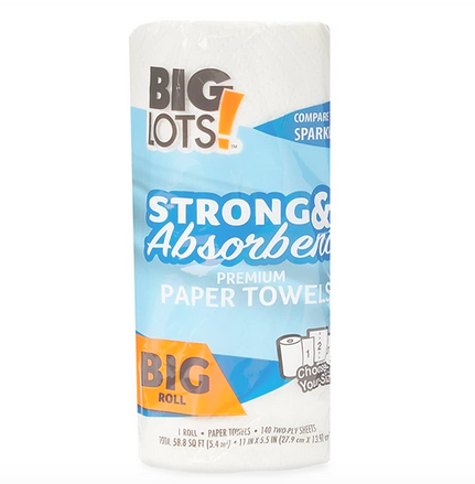 Big Lots: Premium Choose Your Size 140-Sheet Paper Towel Roll only $0.63 today!