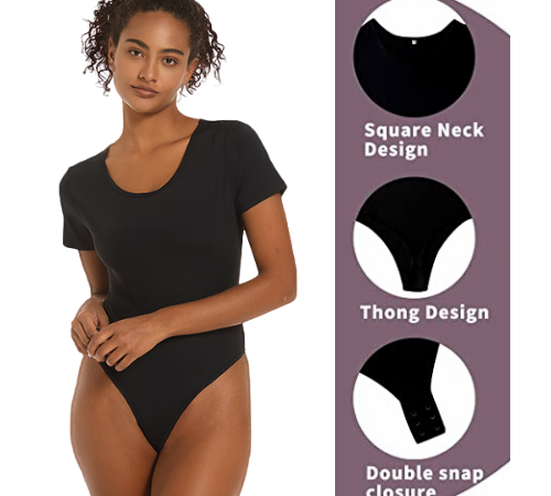 Wear something comfortable and modest with Round Neck Short Sleeve Bodysuits for Women for just $13.99 After Code (Reg. $27.99)