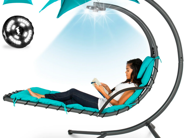 Hanging LED-Lit Curved Chaise Lounge Chair only $199.99 shipped!