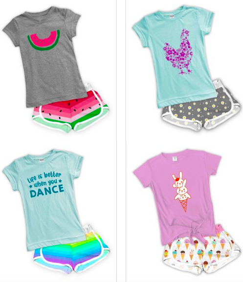 Girl’s Tee-&-Shorts Sets only $12.99 + shipping!