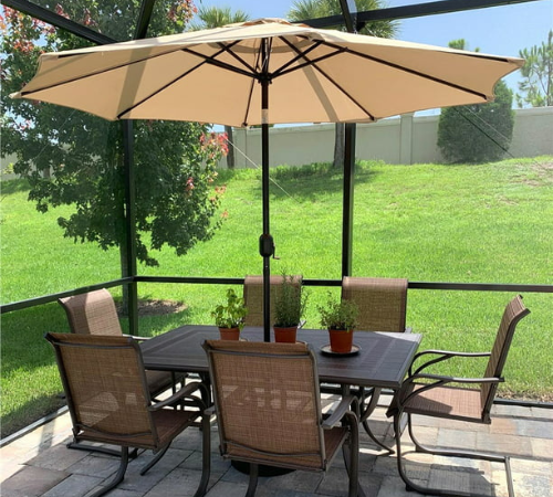 Enjoy your outdoor to the fullest without the worry of sun with SmileMart 9ft Patio Umbrella, Tan for just $26 (Reg. $49.99)