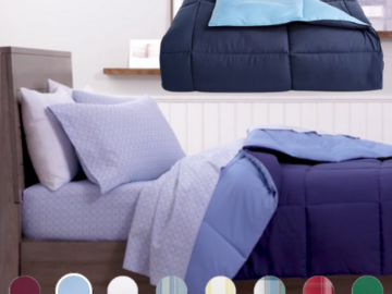 Martha Stewart Essentials Reversible Down-Alternative Comforters $20 (Reg. $130) – 8 Colors – Twin, Full/Queen, King
