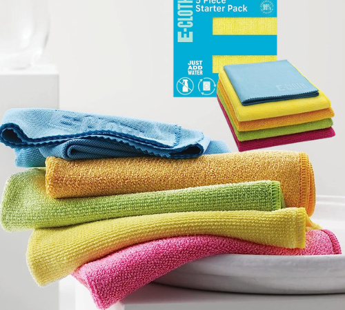 5-Piece E-Cloth Microfiber Cleaning Cleaning Cloth Starter Pack as low as $13.72 Shipped Free (Reg. $20)  – $2.74 each, Backed by a 1-Year, 100-Wash Promise!