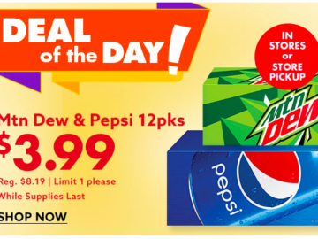 Big Lots: Pepsi & Mountain Dew 12-packs only $3.99 today!