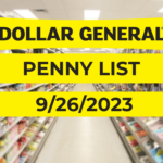 Dollar General Penny List 9/26/2023