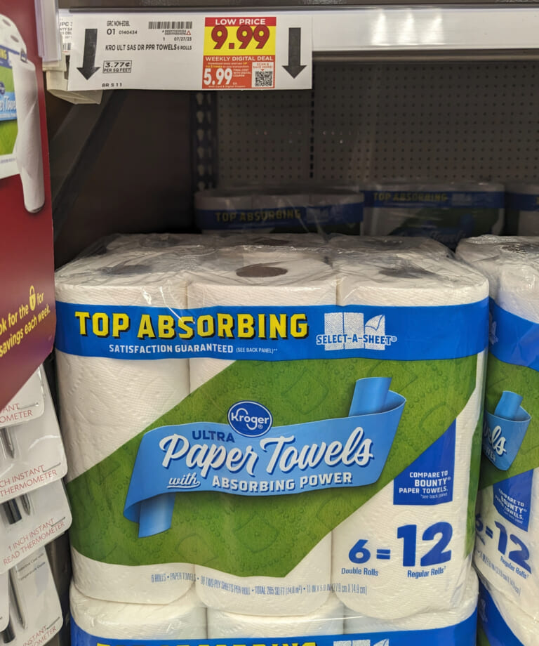 Get Kroger Ultra Paper Towels For Just $5.99