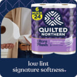 Quilted Northern Ultra Plush Mega Roll Toilet Paper, 6-Pack as low as $4.09 After Coupon (Reg. $9) – 68¢/Roll + Free Shipping, 6 Mega Rolls = 24 Regular Rolls