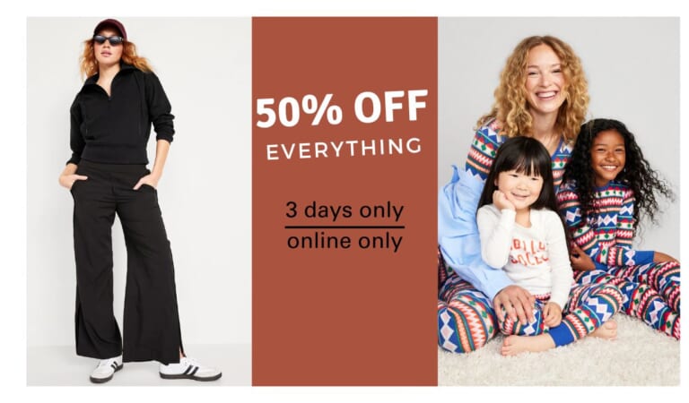 Old Navy Giftober Sale | 50% Off Everything