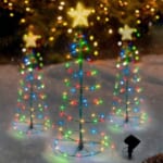 Merrylite Solar LED Metal 2-Foot Christmas Trees