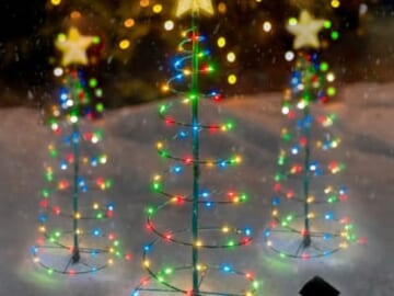 Merrylite Solar LED Metal 2-Foot Christmas Trees