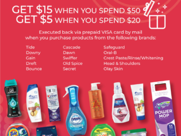 P&G Good Everyday Rewards: Spend $50, Get $15 Or spend $20, Get $5!