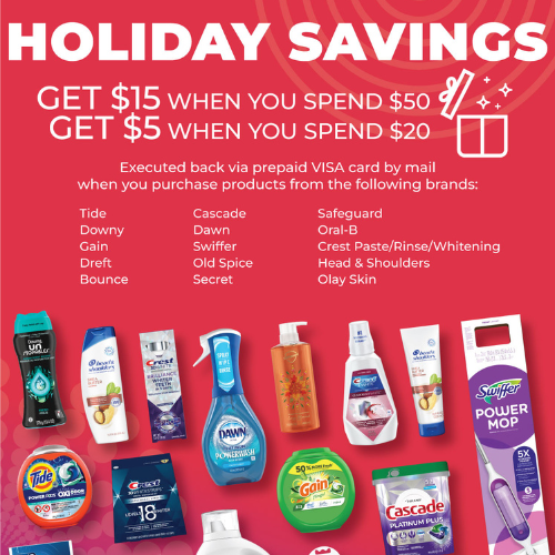 P&G Good Everyday Rewards: Spend $50, Get $15 Or spend $20, Get $5!