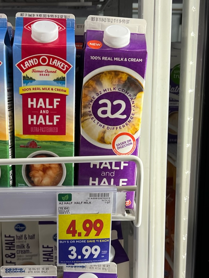 a2 Half and Half As Low As $2.99 Right Now At Kroger