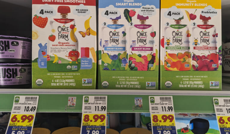 Once Upon a Farm Smoothie 4-Pack As Low As $3.99 At Kroger (Regular Price $10.49)