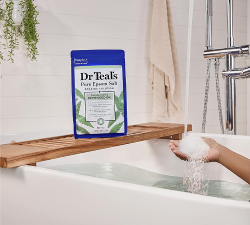 Dr Teal’s Pure Epsom Salt Hemp Seed Oil Soaking Solution, 3-Lb as low as $3.90 when you buy 4 (Reg. $7) + Free Shipping