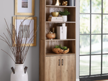 Mainstays Traditional 5-Shelf Bookcase with Doors $54 Shipped Free (Reg. $78) – Various Colors