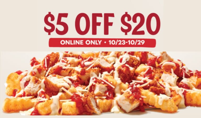 $5 off $20 Purchase at Zaxby’s Thru 10/29