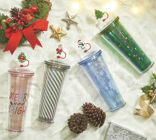 Mainstays 4-Pack Holiday Time Christmas Tumblers with Figural Straw $13.31 (Reg. $24) – $3.33/26 Oz Tumbler