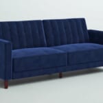 Velvet Square Arm Convertible Sofa