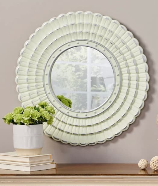 Borman Round Wood Wall Mirror