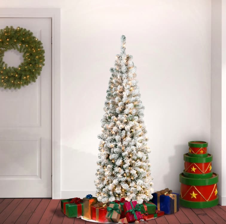 Lighted Artificial Pine Christmas Tree