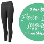 Women’s Fleece-Lined Leggings 2 for $16 + Free Shipping