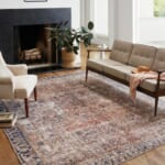 Chris Loves Julia x Loloi Area 5x7 Rug in Terracotta/Beige/Black