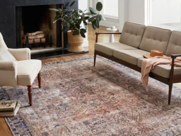 Chris Loves Julia x Loloi Area 5x7 Rug in Terracotta/Beige/Black