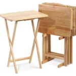 PJ Wood Folding TV Tray Tables 5-Piece Set for $55 + free shipping