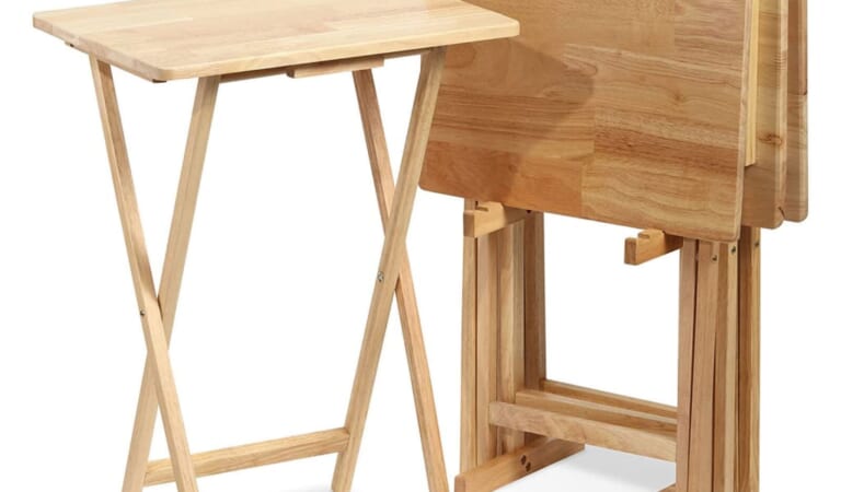 PJ Wood Folding TV Tray Tables 5-Piece Set for $55 + free shipping