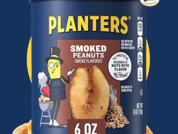 Planters Smoked Peanuts, 8-Count as low as $7.69 After Coupon (Reg. $18.32) + Free Shipping – $0.96/Canister