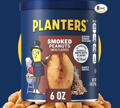 Planters Smoked Peanuts, 8-Count as low as $7.69 After Coupon (Reg. $18.32) + Free Shipping – $0.96/Canister