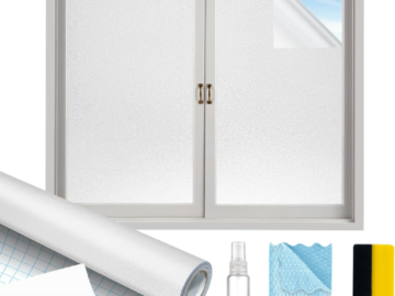 Frosted Window Privacy Film with Tools, 17.5in x 6.5ft $5.49 when you buy 2 After Coupon (Reg. $10)