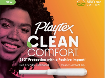 Playtex 30-Count Clean Comfort Organic Cotton Tampons as low as $4.21 when you buy 3 After Coupon (Reg. $11.19) + Free Shipping – 14¢ Each