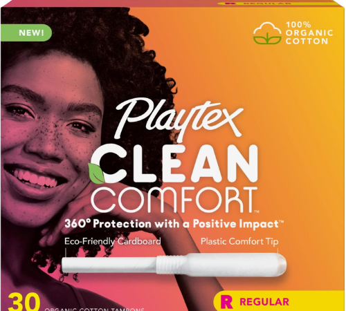 Playtex 30-Count Clean Comfort Organic Cotton Tampons as low as $4.21 when you buy 3 After Coupon (Reg. $11.19) + Free Shipping – 14¢ Each