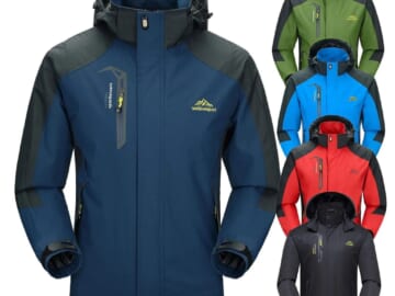 Men's Waterproof Windbreaker for $17 + $10 s&h