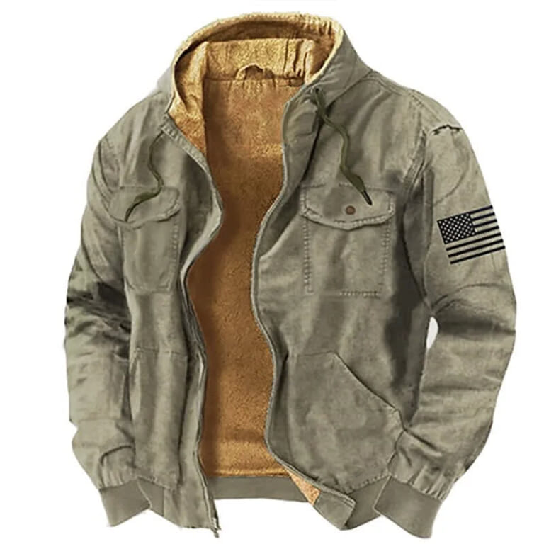 Men's Graphic Flag Zip Jacket for $17 + $10 s&h