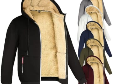 Men's Sherpa Full-Zip Hoodie for $18 + $6 shipping