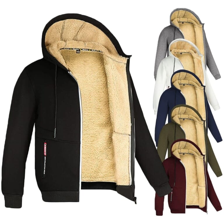 Men's Sherpa Full-Zip Hoodie for $18 + $6 shipping