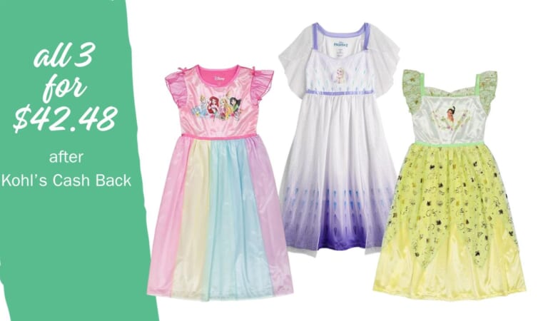 Disney Nightgowns $17.49 + $10 Kohl’s Cash Back