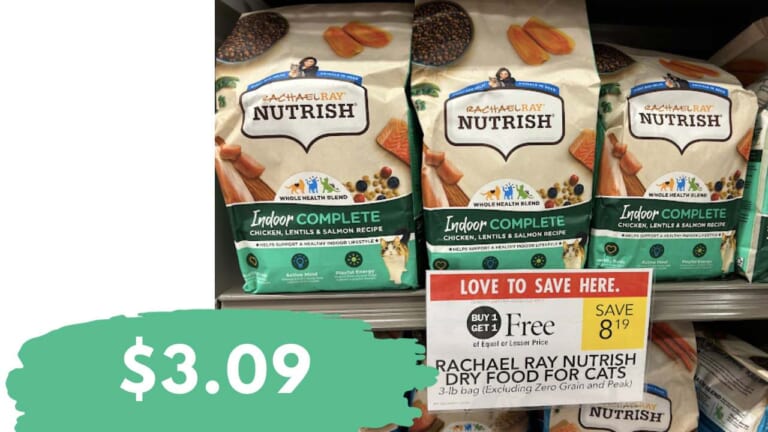 Rachael Ray Nutrish Dry Cat Food for $3.09 (reg. $8.19)