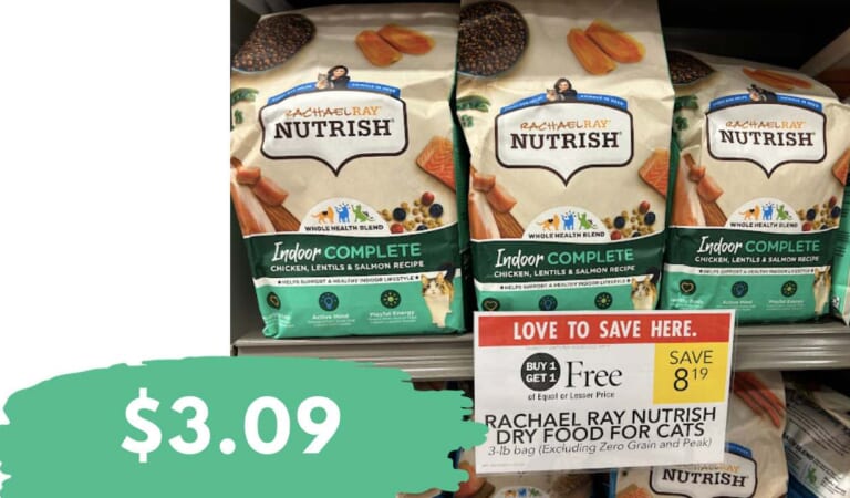 Rachael Ray Nutrish Dry Cat Food for $3.09 (reg. $8.19)